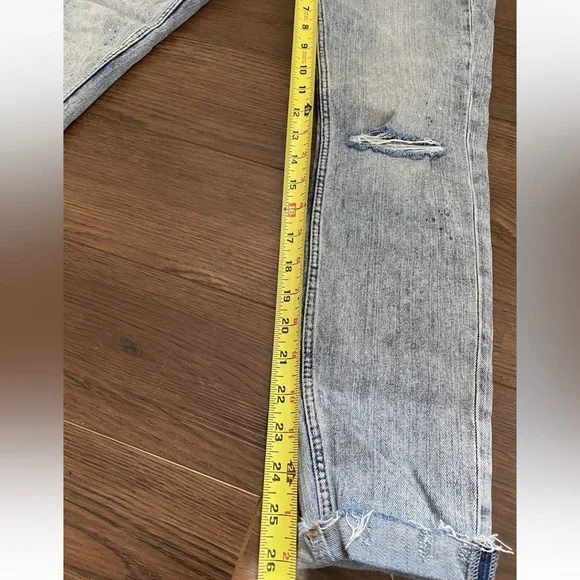 Zara Basic Jeans Women's Sz 4 Denim Z1975 Ankle Cuffed Mid Rise Straight Leg - Picture 12 of 16
